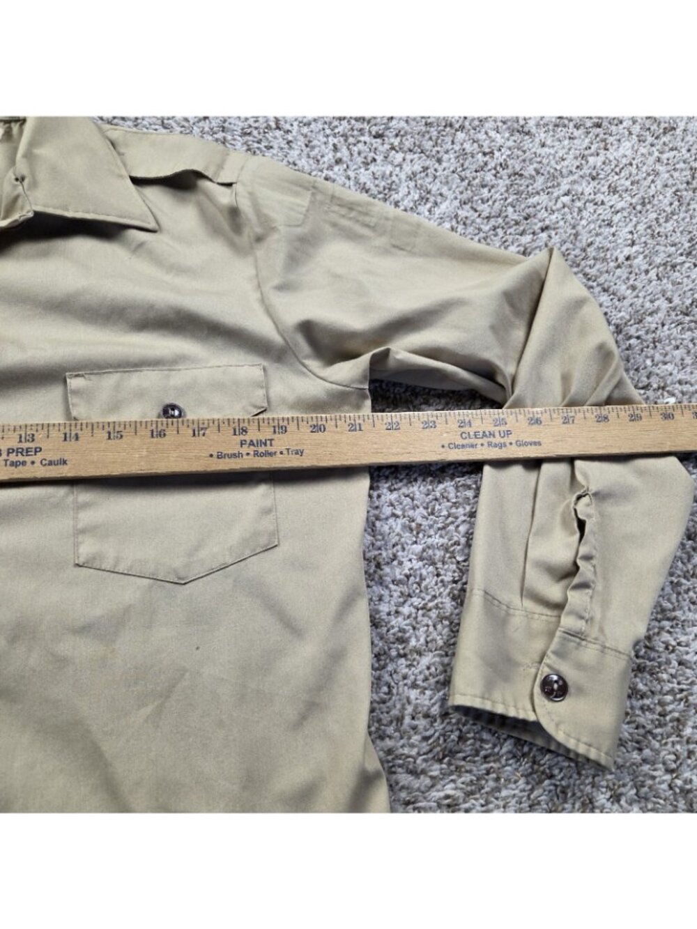 Boy Scouts of America Shirt Mens Medium Beige Button Up Long Sleeve - Picture 4 of 7